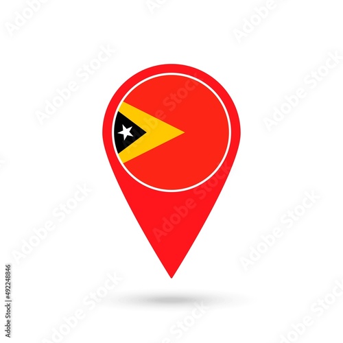 Free Download Map pointer with contry East Timor. East Timor flag. Vector illustration. - GFXLoad