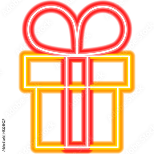 Yellow Present Box Neon