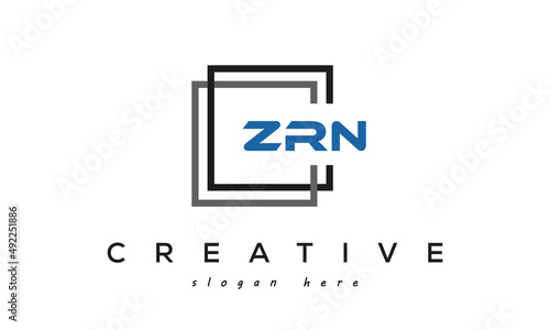 ZRN creative square frame three letters logo photo