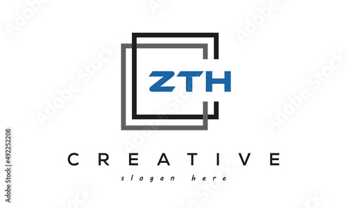 ZTH creative square frame three letters logo photo