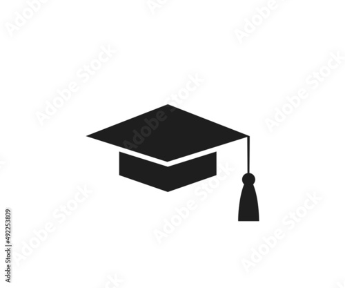 Graduation cap vector icon. silhouette cap icon