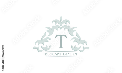 Vector logo with the letter T. Can be used for jewelry, beauty and fashion industry. Great for logo, monogram, invitation, flyer, menu, brochure, background or any desired idea.