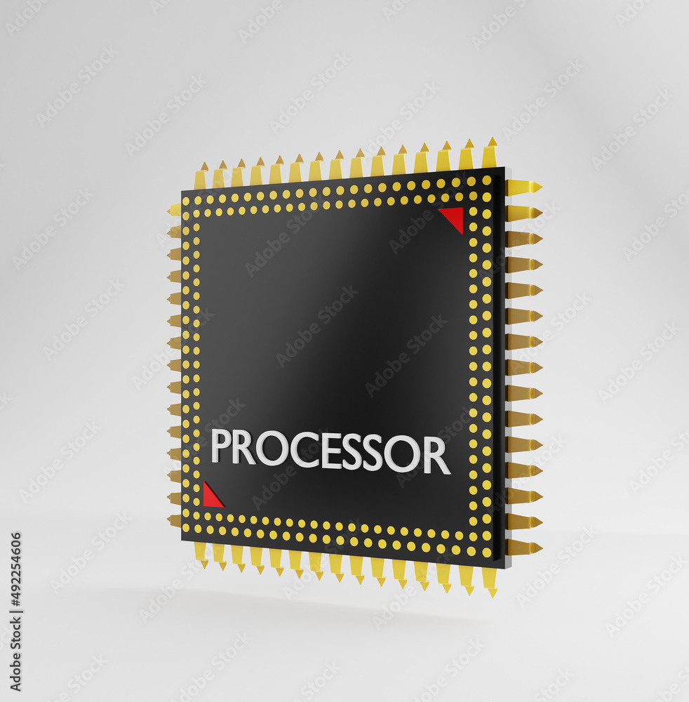 3D Mobile Processor Chip Rendered 3D Mobile Processor Chip Rendered