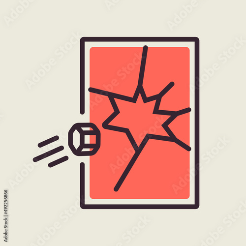 Broken store isolated vector flat icon