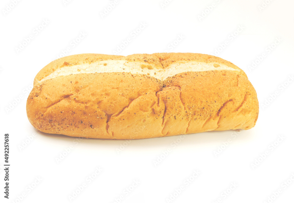 A Fresh Loaf of Italian Bread on White	