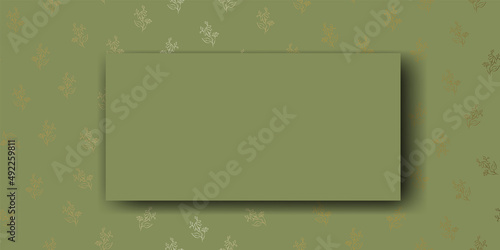 Vector. Chamomile flower background, copy space for text. Horizontal template for cards, wedding invitations, party invitations, flyers, covers, brochures, social networks. Hand-drawn sketch. Green.