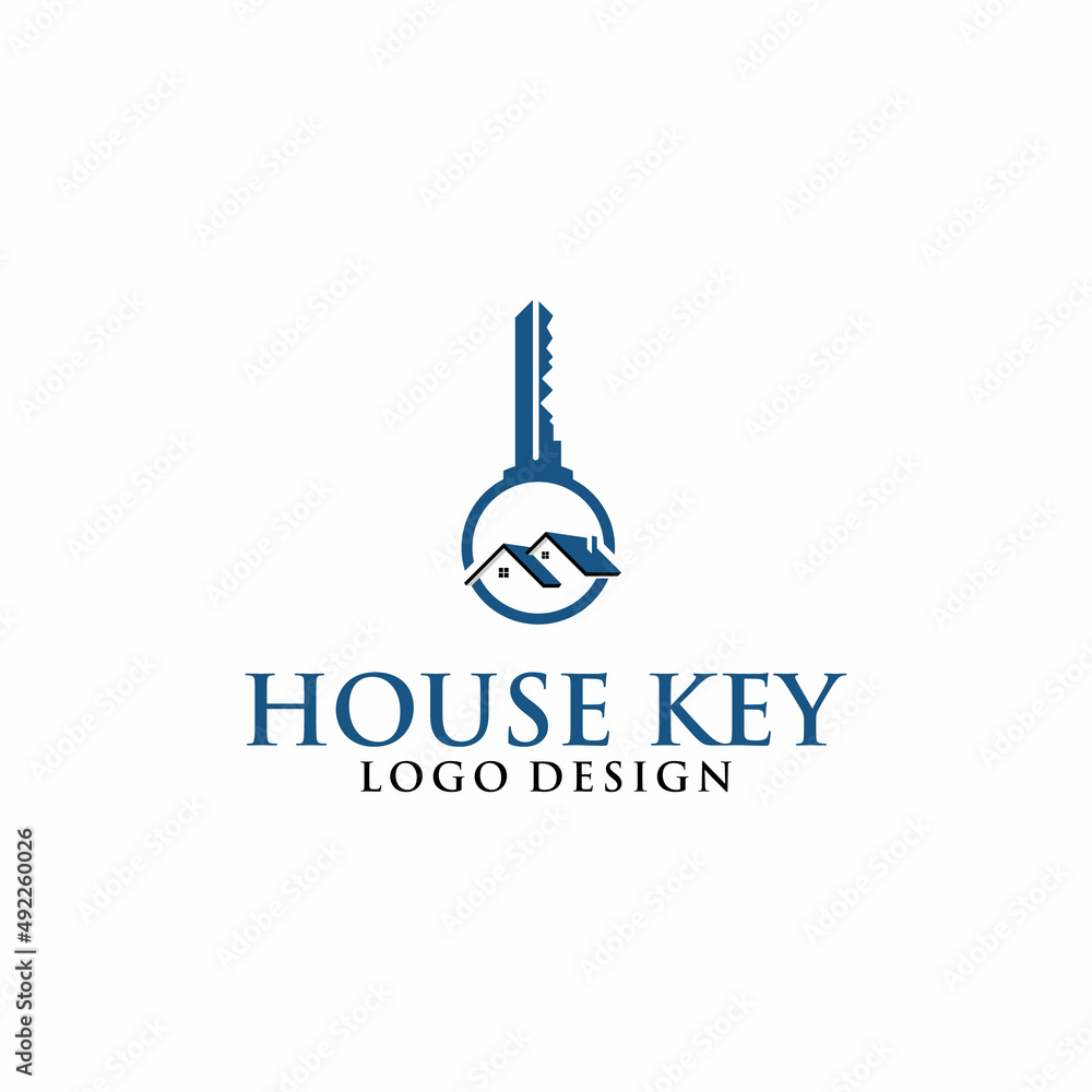 Elegant Key House Logo Design, Real Estate Logo Icon Symbol Design Vector Template Elegant Key House Logo Design, Real Estate Logo Icon Symbol Design Vector Template