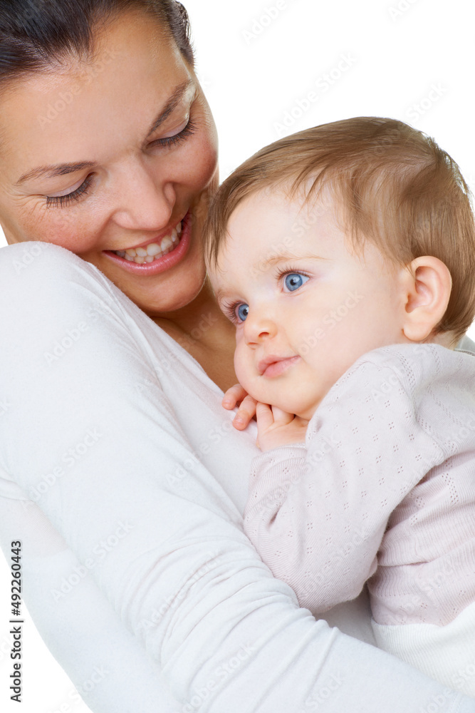 Shes my special girl. An attractive woman holding her little baby. Shes my special girl. An attractive woman holding her little baby.