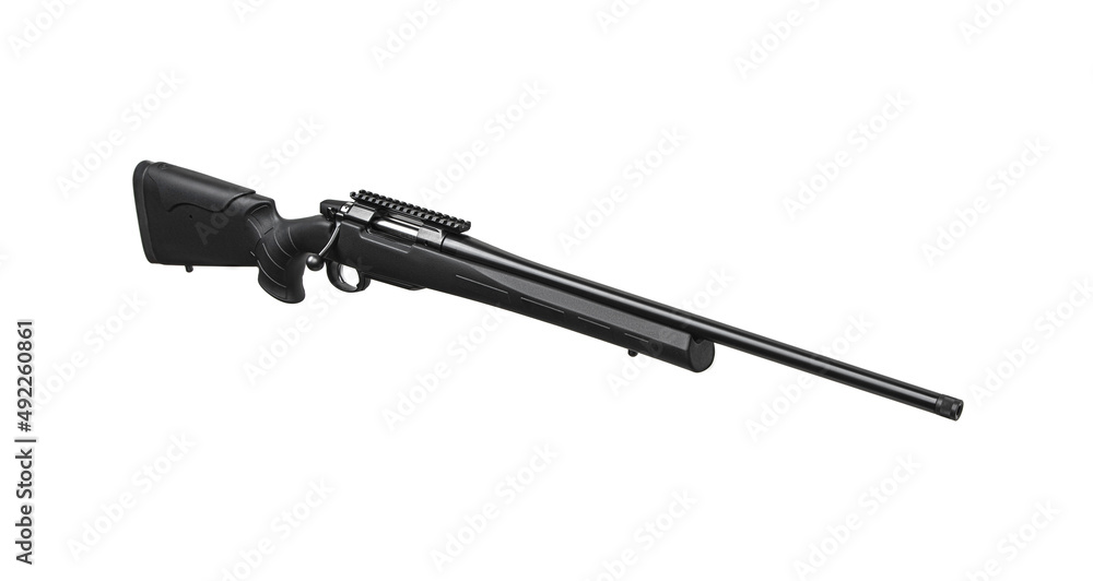 Modern bolt carbine isolated on white background. Weapons for sports, hunting and self-defense. Modern bolt carbine isolated on white background. Weapons for sports, hunting and self-defense.