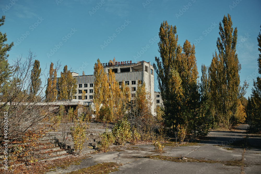 polissya hotel abandoned city of pripyat in the chernobyl zone