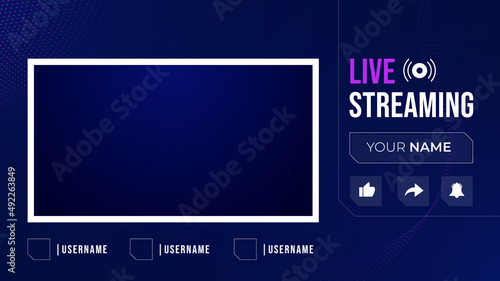 modern screen panel overlay frame set design template for games streaming 