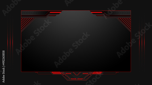 modern screen panel overlay frame set design template for games streaming 