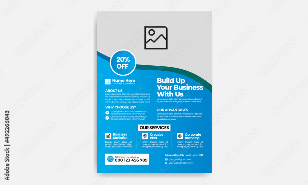 Obraz premium Corporate Flyer Template Design 30 with colorful shape