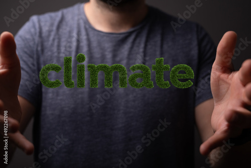 climate modern green 3d word