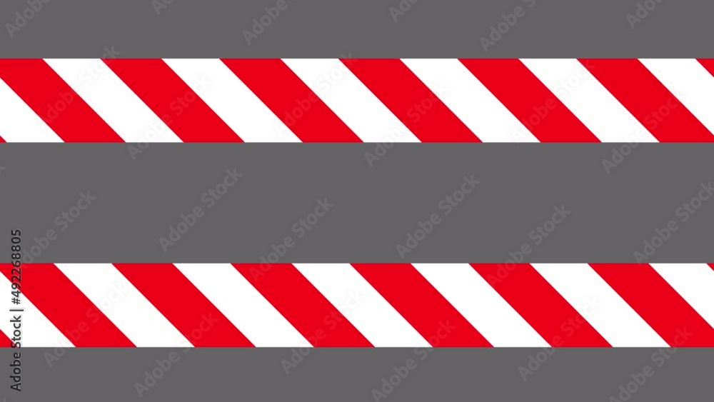 Red Barricade Tape Flat Animation with Mask, Four Different Animation Types of Red Barricade Red Barricade Tape Flat Animation with Mask, Four Different Animation Types of Red Barricade