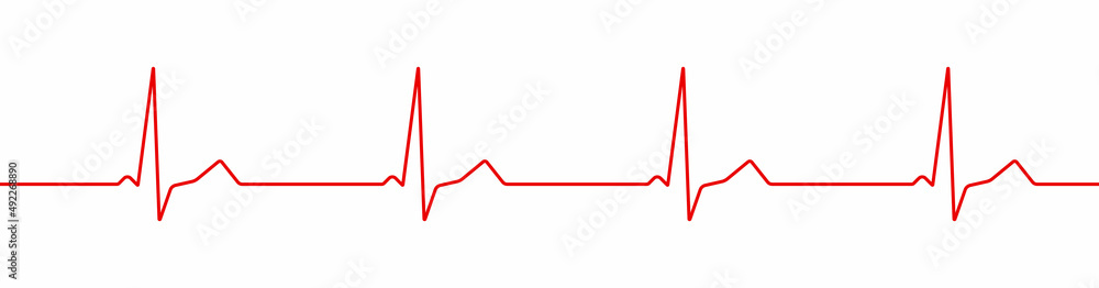 Heart pulse, one line, cardiogram. Vector illustration.