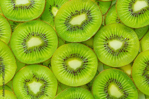 Kiwi Macro,Background of sliced kiwi layered,