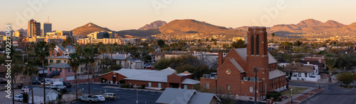 Tucson skyline at dawn with morning sun lighting the mountains © James