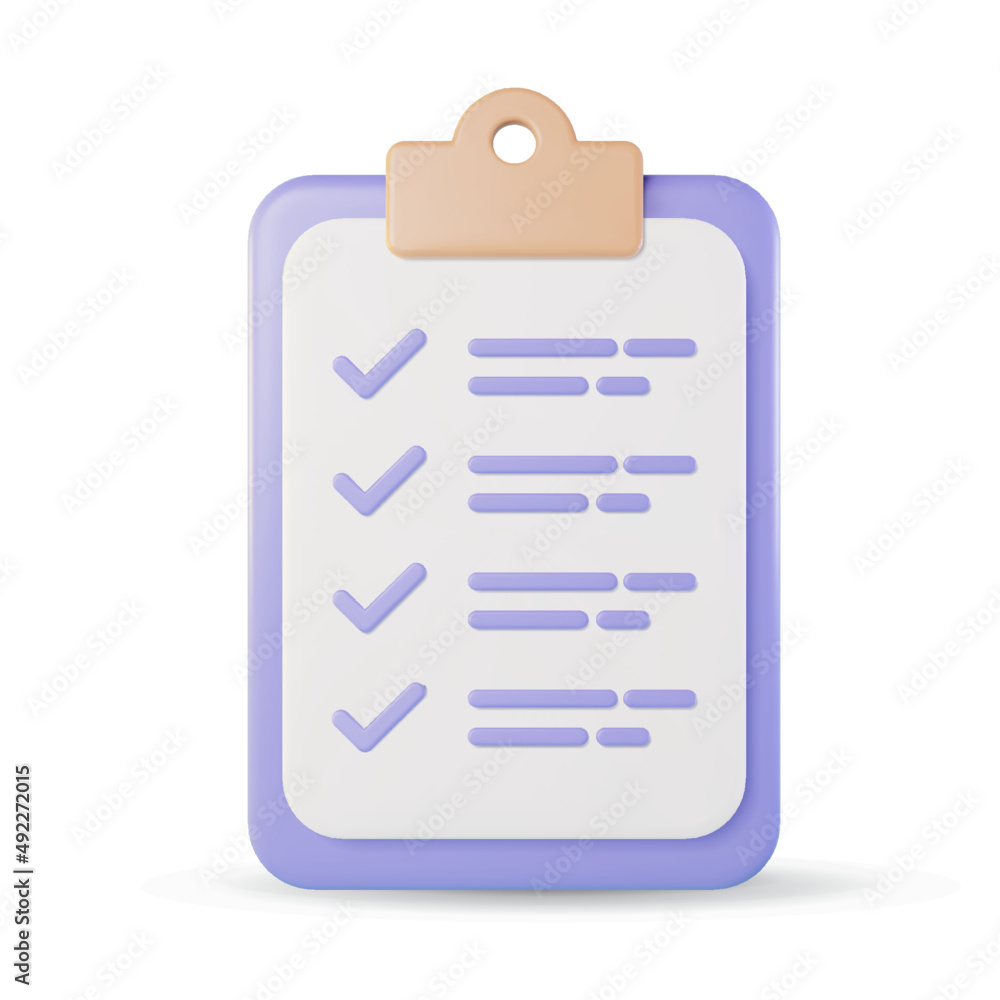 3d checklist icon vector illustration 3d checklist icon vector illustration
