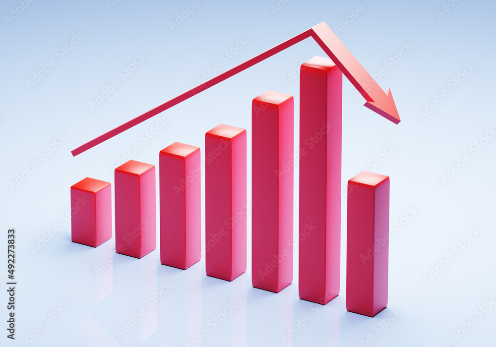 Business and bankruptcy concept. Bankrupt graph with recession Business and bankruptcy concept. Bankrupt graph with recession
