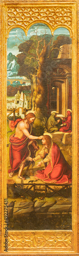 VALENCIA, SPAIN - FEBRUAR 14, 2022: The painting Jesus Appears to Mary Magdal...