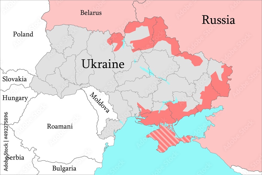 Map of the war in Ukraine and the Middle East.