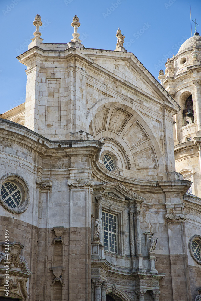 detail of the portal of the cathedral of Cadiz, Spain