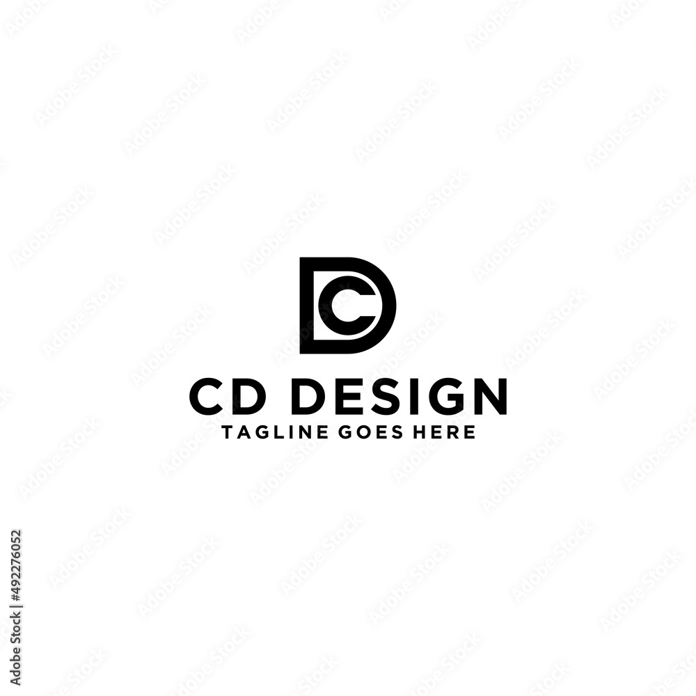 CD or C or DC or D initial letter logo design template vector