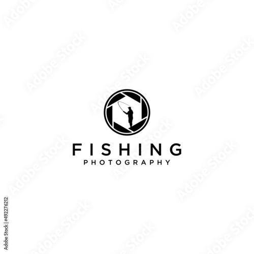 Photography fishing creative logo sign design
