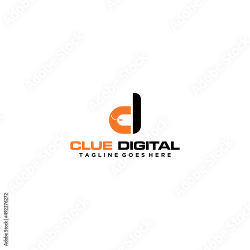 CD letter digital computer logo design