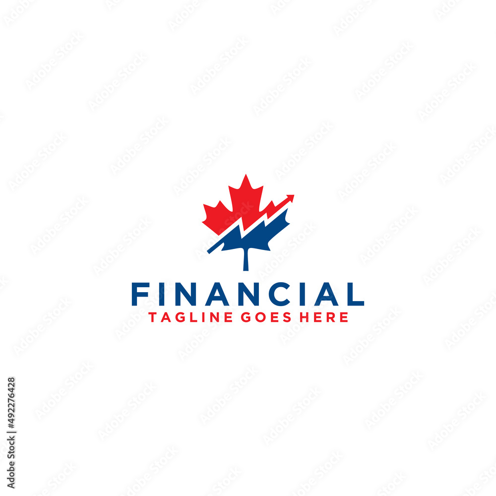 Canadian Financial Logo . Insurance Business Canadian logo Design Illustration . Business financial logo