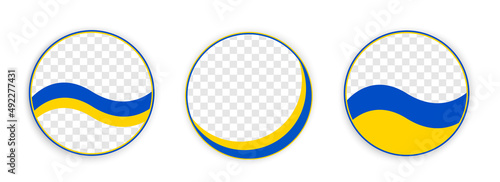 Ukraine flag frame on transparent background. Blue and yellow patriotic frames.Peace for Ukraine.Stop War.Support ukrainian people.