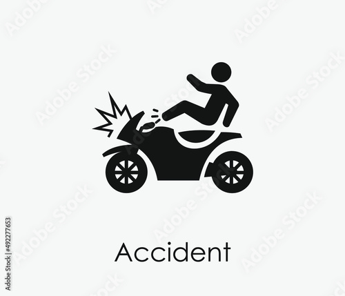 Accident vector icon. Editable stroke. Symbol in Line Art Style for Design, Presentation, Website or Apps Elements, Logo. Pixel vector graphics - Vector