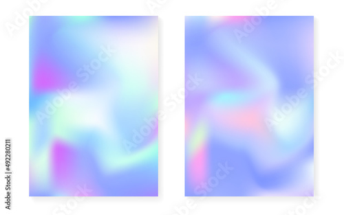 Hologram gradient background set with holographic cover.