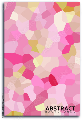 Mosaic portrait style painting. Shades of pink. Abstract background. EPS 10.