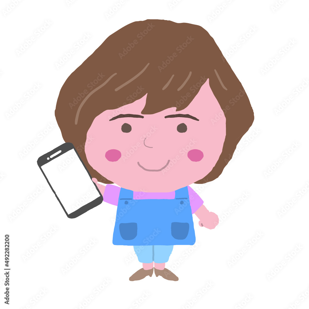 エプロン姿をした女性店員 イラスト素材 エプロン姿をした女性店員 イラスト素材
