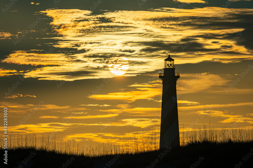 The Sun setting next to the Cape Hatteras Lighthouse 2 The Sun setting next to the Cape Hatteras Lighthouse 2