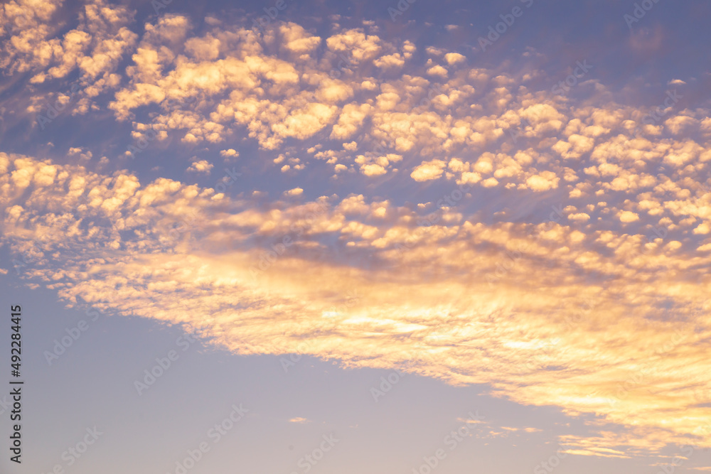 amazing sky with natural clouds. beautiful sunset blue sky