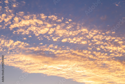 amazing sky with natural clouds. beautiful sunset blue sky