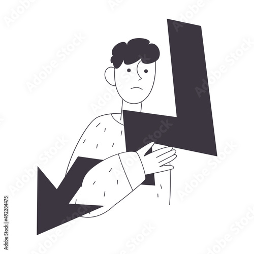 Tableau sur toile man is saddened by the loss
