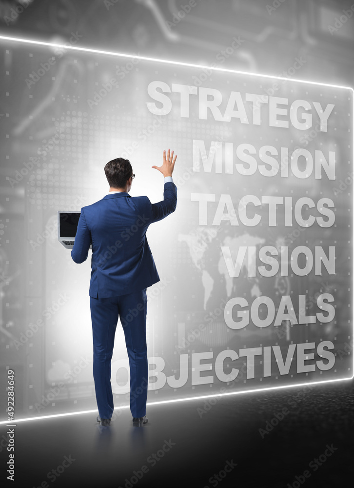 Businessman in strategic planning concept Businessman in strategic planning concept