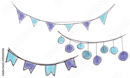 Wimpelketten blau