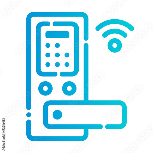 door handle lock security internet of things iot smarthome icon