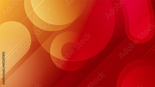 Red background with orange and yellow color composition in abstract. Abstract backgrounds with a combination of lines and circle dots can be used for your ad banners, sale banner template, and more