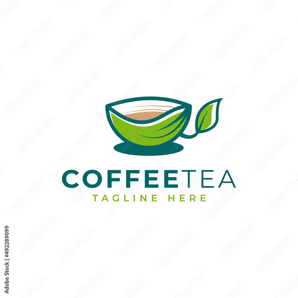 Leaf Coffee Tea Mug Natural Herbal Logo Vector Design Inspiration Leaf Coffee Tea Mug Natural Herbal Logo Vector Design Inspiration