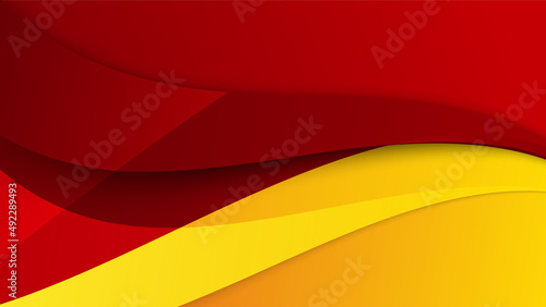 Red background with orange and yellow color composition in abstract. Abstract backgrounds with a combination of lines and circle dots can be used for your ad banners, sale banner template, and more