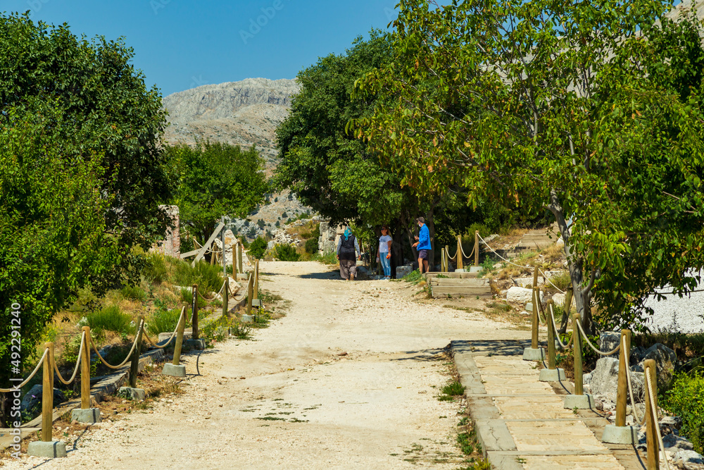 Columns and arches of ancient Roman agora at Sagalassos, Burdur Turkey. The Archaeological Site of Sagalassos Columns and arches of ancient Roman agora at Sagalassos, Burdur Turkey. The Archaeological Site of Sagalassos