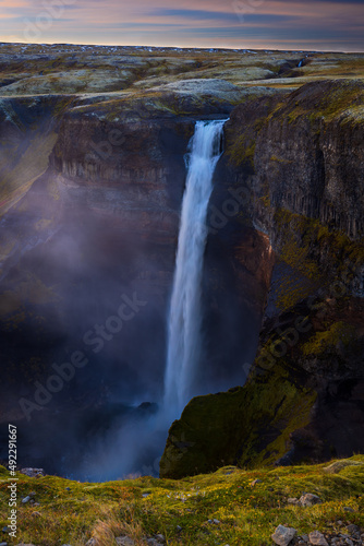 Haifoss  a waterfall in Foss   river that cascades into the Fossardalur - Iceland