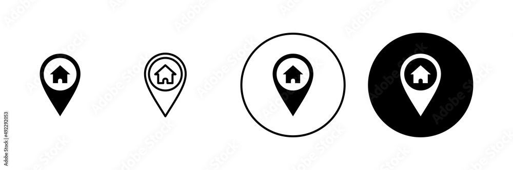 Address icons set. home location sign and symbol. pinpoint Address icons set. home location sign and symbol. pinpoint