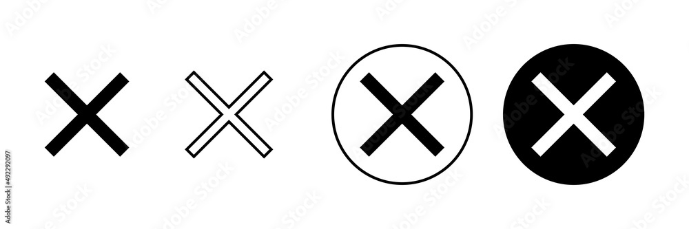 Close icons set. Delete sign and symbol. cross sign Close icons set. Delete sign and symbol. cross sign